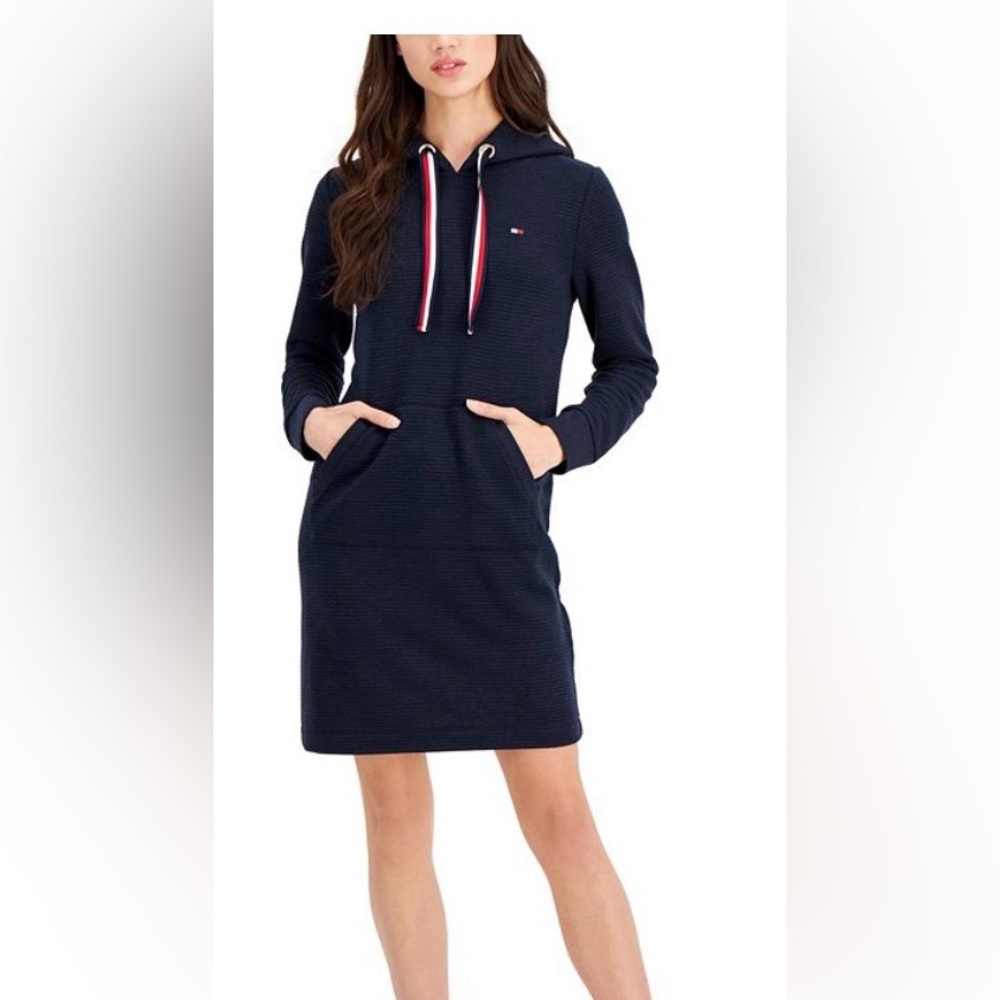 Woman’s Tommy Hilfiger Hooded Dress Navy Blue Size Medium